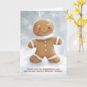 Gingerbread Man Personal Trainer Kerstmis Kaart (Gele Bloem)