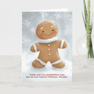 Gingerbread Man Personal Trainer Kerstmis Kaart