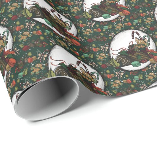 Gingerbread Man: Pine Cadeaupapier (Rol Hoek)