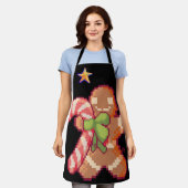 Gingerbread man, pixel art, pixelart  schort (Gedragen)