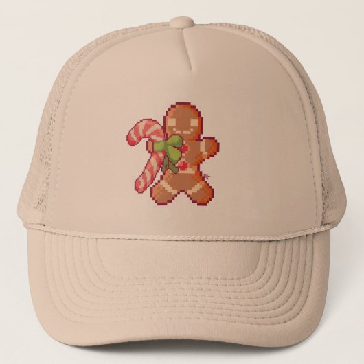 Gingerbread man. Pixelart, Pixel Art  Trucker Pet (Voorkant)