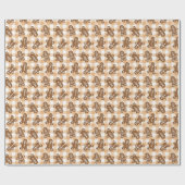 Gingerbread Man Plaid Patroon Vakantie Cadeaupapier (Vlak)