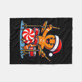 Gingerbread Man Playing Drums  Fleece Deken (Voorkant (Horizontaal))