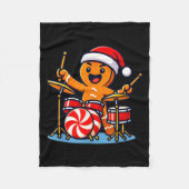 Gingerbread Man Playing Drums  Fleece Deken (Voorkant)