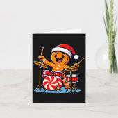Gingerbread Man Playing Drums  Kaart (Voorkant)