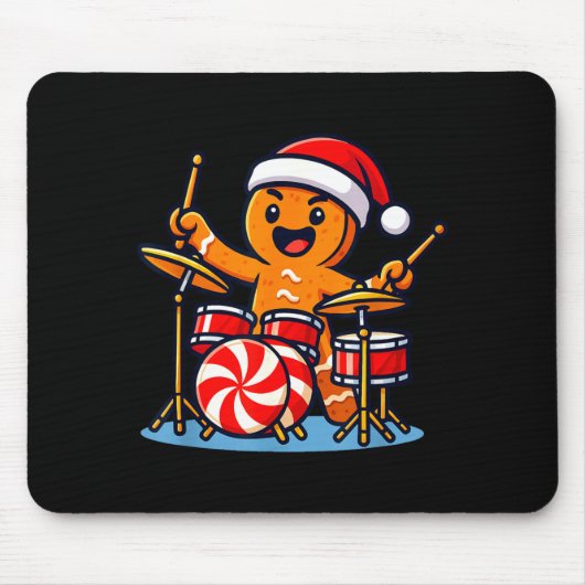 Gingerbread Man Playing Drums  Muismat (Voorkant)