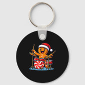 Gingerbread Man Playing Drums  Sleutelhanger (Voorkant)