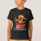 Gingerbread Man Playing Drums T-shirt (Voorkant)