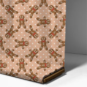 Gingerbread Man Polka Dot op Bruine Kerstmis Stof