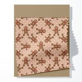 Gingerbread Man Polka Dot op Bruine Kerstmis Stof
