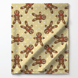 Gingerbread Man Polka Dot op Kerstmis Cream Stof