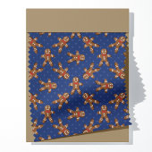 Gingerbread Man Polka Dot op Navy Kerstmis Stof
