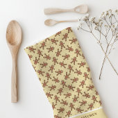 Gingerbread Man Polka Dot Yellow Custom Christmas Theedoek