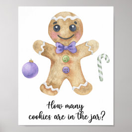 Gingerbread man - raad hoeveel koekjes poster