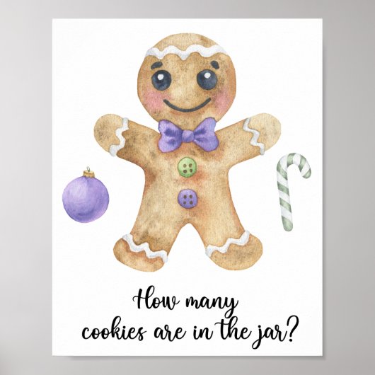 Gingerbread man - raad hoeveel koekjes poster (Voorkant)