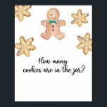 Gingerbread man - raad hoeveel koekjes poster<br><div class="desc">Gingerbread Man Kerst Baby shower Uitnodiging. Waterverf koekjes sneeuwvlokken. Overeenkomende objecten beschikbaar.</div>