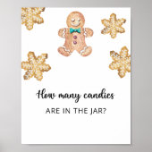 Gingerbread man - raad hoeveel snoepjes poster (Voorkant)