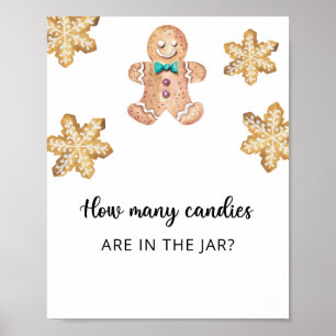 Gingerbread man - raad hoeveel snoepjes poster