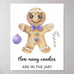 Gingerbread man - raad hoeveel snoepjes poster