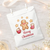 Gingerbread Man Red Script Kerstmis Bedankzakje (Geknipt)