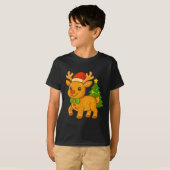 Gingerbread Man Reindeer Santa Hat Christmas Tree  T-shirt (Voorkant volledig)