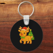 Gingerbread Man Rendier Kerstman Hoed Kerstboom Sleutelhanger (Voorkant)