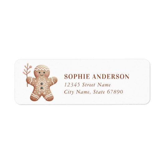 Gingerbread Man Retouradres Labels (Voorkant)