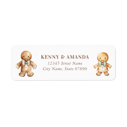 Gingerbread Man Retouradres Labels (Voorkant)