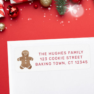 Gingerbread Man Retouradreslabel Etiket