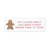 Gingerbread Man Retouradreslabel Etiket (Voorkant)