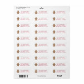 Gingerbread Man Retouradreslabel Etiket (Full Sheet)