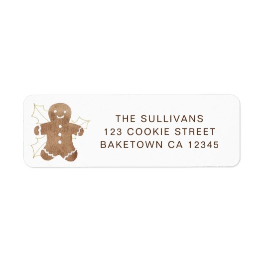 Gingerbread Man Return Address Etiket (Voorkant)