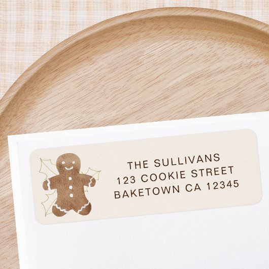 Gingerbread Man Return Address Etiket