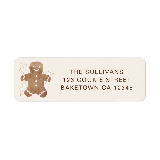 Gingerbread Man Return Address Etiket (Voorkant)