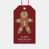 Gingerbread Man Rode Kerst Cadeaulabel (Voorkant)