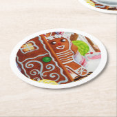 GINGERBREAD MAN Rond Papier Onderzetters (Gebogen)