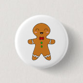 Gingerbread Man Ronde Button 3,2 Cm (Voorkant)