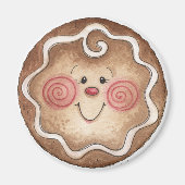 Gingerbread Man Ronde Magneet (Voorkant)