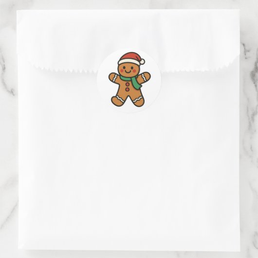 Gingerbread man ronde sticker (Tas)