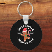 Gingerbread Man Running Team Funny You Can't Catch Sleutelhanger (Voorkant)