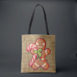 Gingerbread man, Santa, Christmas, Pixel Art Tote Bag<br><div class="desc">Gingerbread,  man,  Santa,  tree Pixelart 
ZuujeArt by GH

Prachtige tas voor rond de feestdagen.</div>