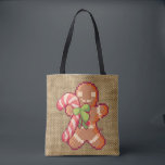 Gingerbread man, Santa, Christmas, Pixel Art Tote Bag<br><div class="desc">Gingerbread,  man,  Santa,  tree Pixelart 
ZuujeArt by GH

Prachtige tas voor rond de feestdagen.</div>