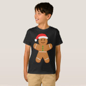 Gingerbread Man Santa Hoed Kerstmis Cookie Matchin T-shirt (Voorkant volledig)