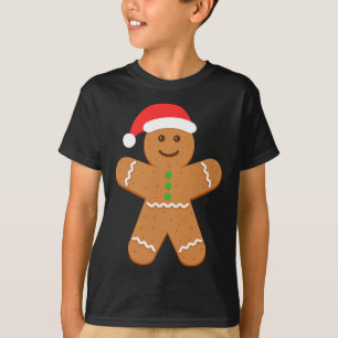 Gingerbread Man Santa Hoed Kerstmis Cookie Matchin T-shirt