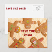 Gingerbread Man Save the Date Briefkaart (aanpasse (Voorkant / Achterkant)