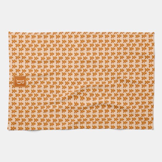 Gingerbread Man Scandinavisch Mongogram Leuke Vaka Theedoek (Horizontaal)