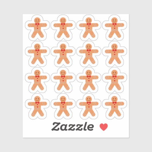 Gingerbread Man Schattigee Kerst Decoratieve Plann Sticker (Vel)