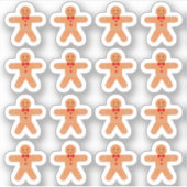 Gingerbread Man Schattigee Kerst Decoratieve Plann Sticker (Voorkant)