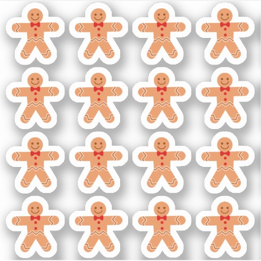 Gingerbread Man Schattigee Kerst Decoratieve Plann Sticker (Voorkant)