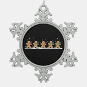 Gingerbread Man Schattigee kerstvakantie bakker Tin Sneeuwvlok Ornament (Voorkant)